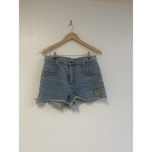 Vintage Medium Wash | 90s Embroidered Daisy Dukes Size 30 Hot Pants Jean Denim
